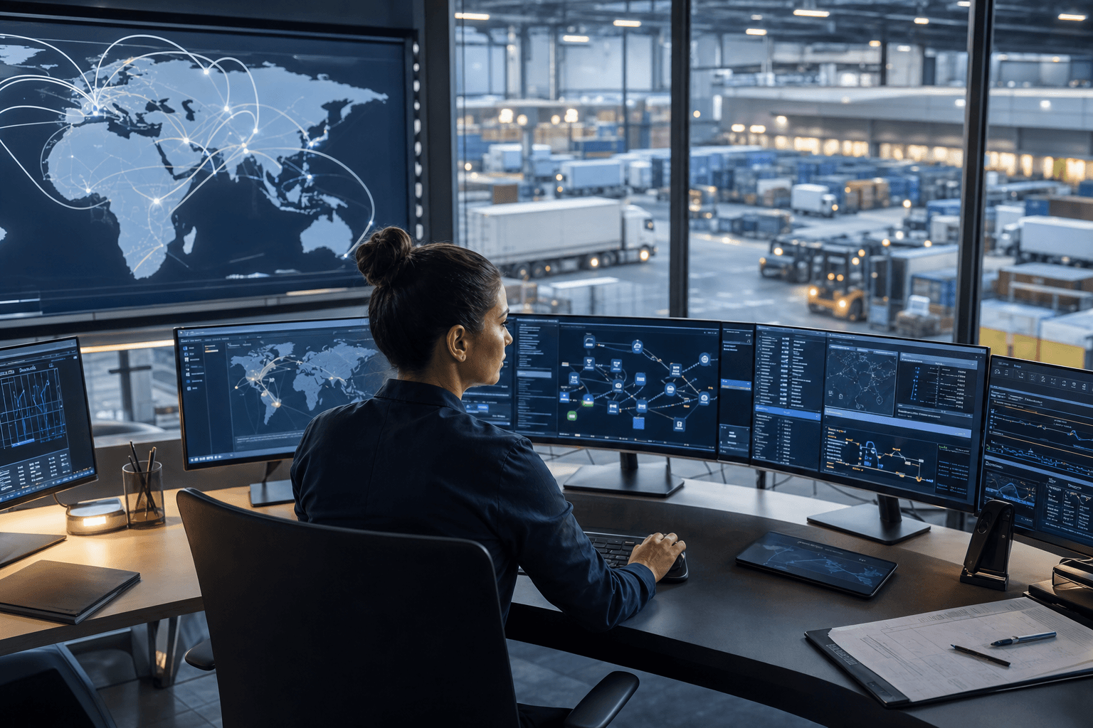 Operations lead monitoring global logistics automation workflows